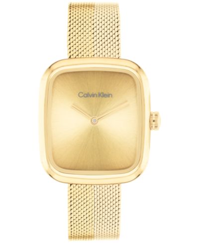 Женские часы Calvin Klein Adore Gold Tone Stainless Steel Mesh 30mm
