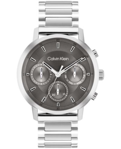 Мужские часы Calvin Klein Gauge Silver Tone Stainless Steel Bracelet, 41mm