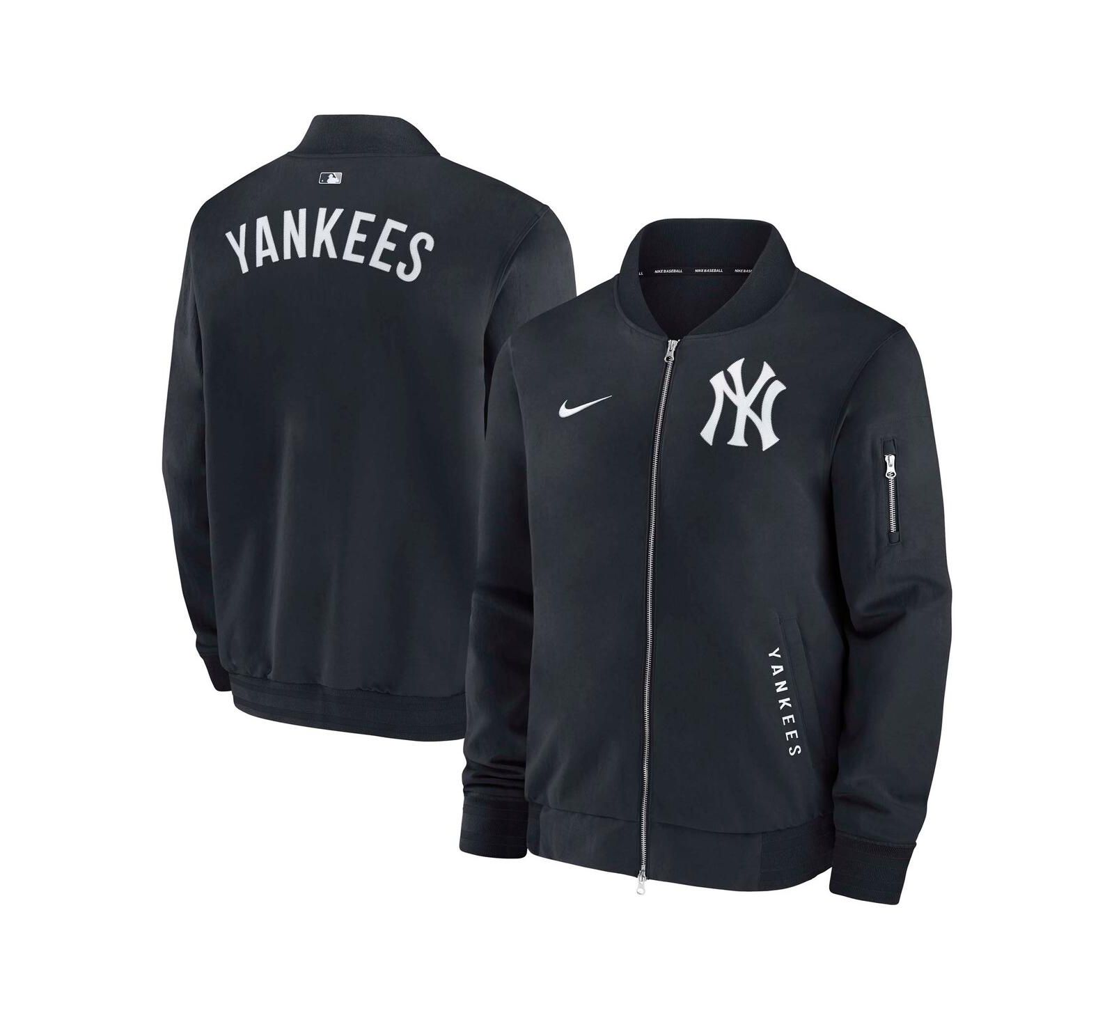 Nike Men's Navy New York Yankees Authentic Collection Dugout Full-Zip Bomber Jacket