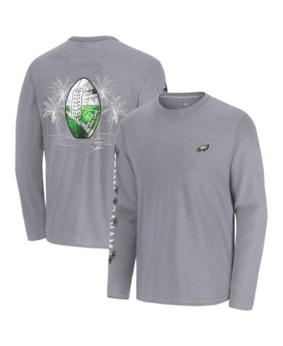 Tommy Bahama Men's Gray Philadelphia Eagles Oasis Endzone Lux Long Sleeve T-Shirt