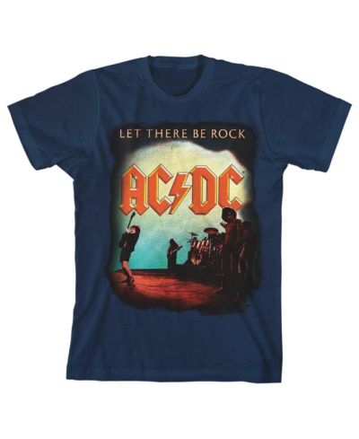 AC/DC Let There Be Rock Navy Boy's Short-Sleeve T-shirt-XS