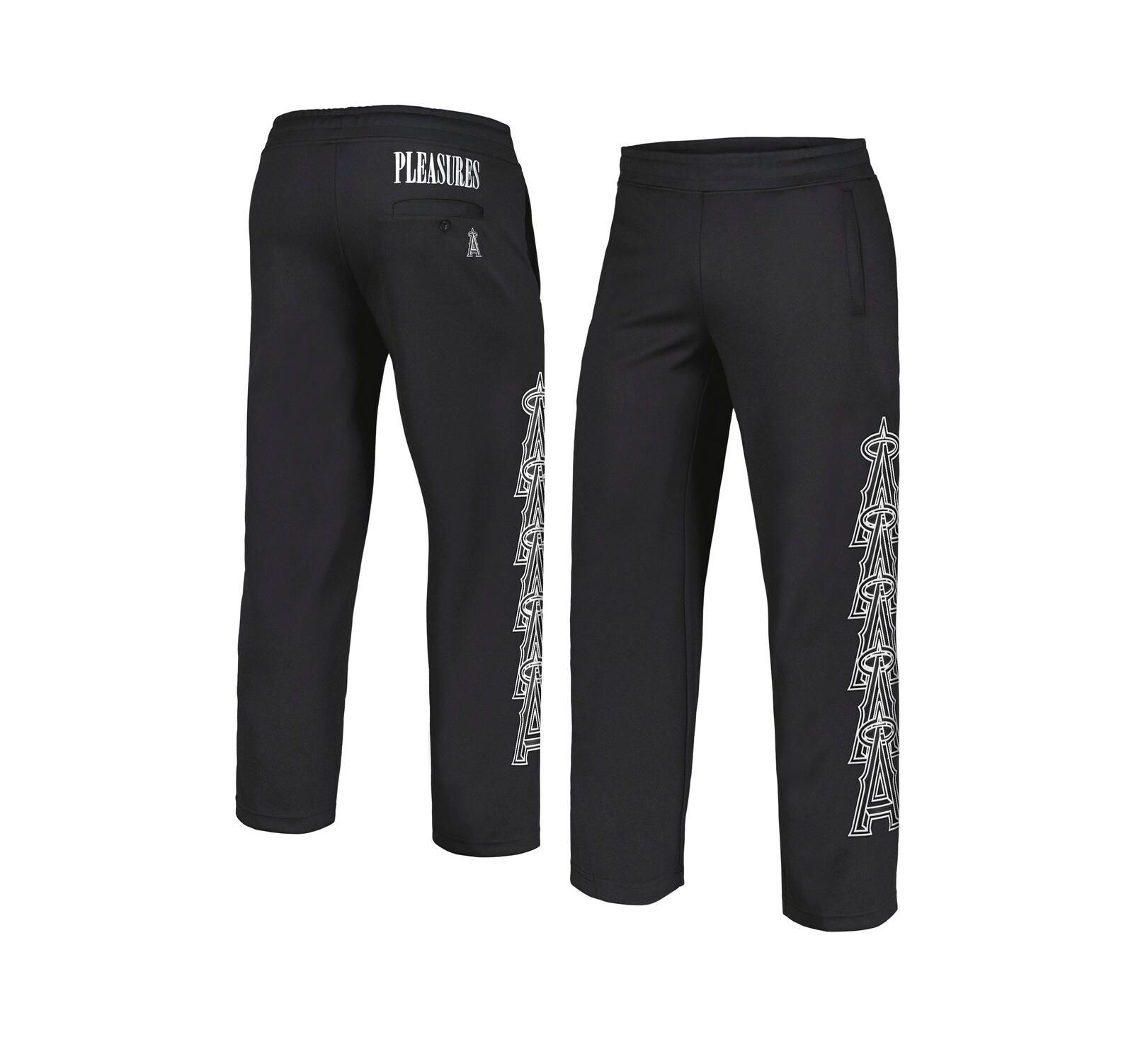 PLEASURES Men's Black Los Angeles Angels Pitcher Track Pants