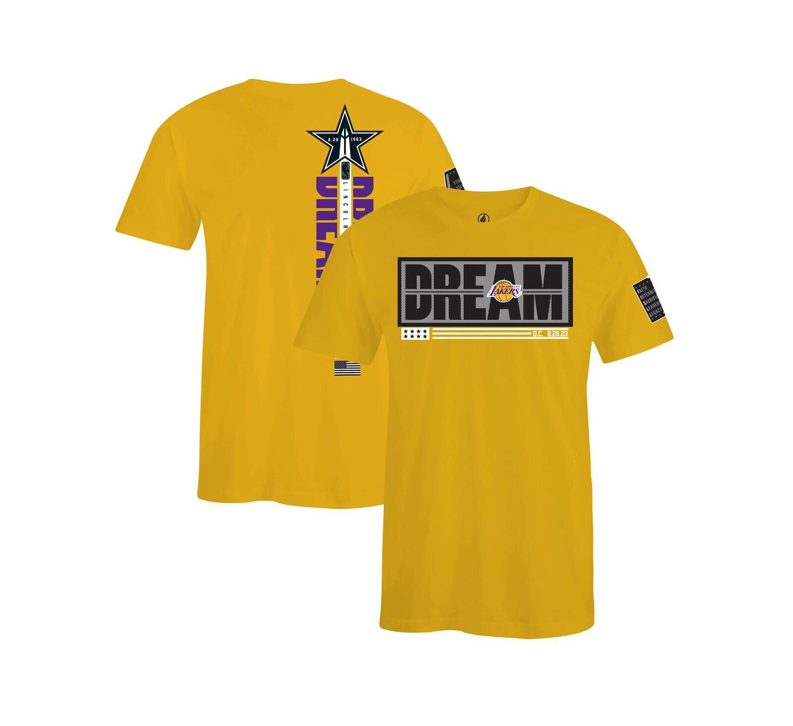 Футболка FISLL x Black History Collection для мужчин и женщин, золотой Los Angeles Lakers