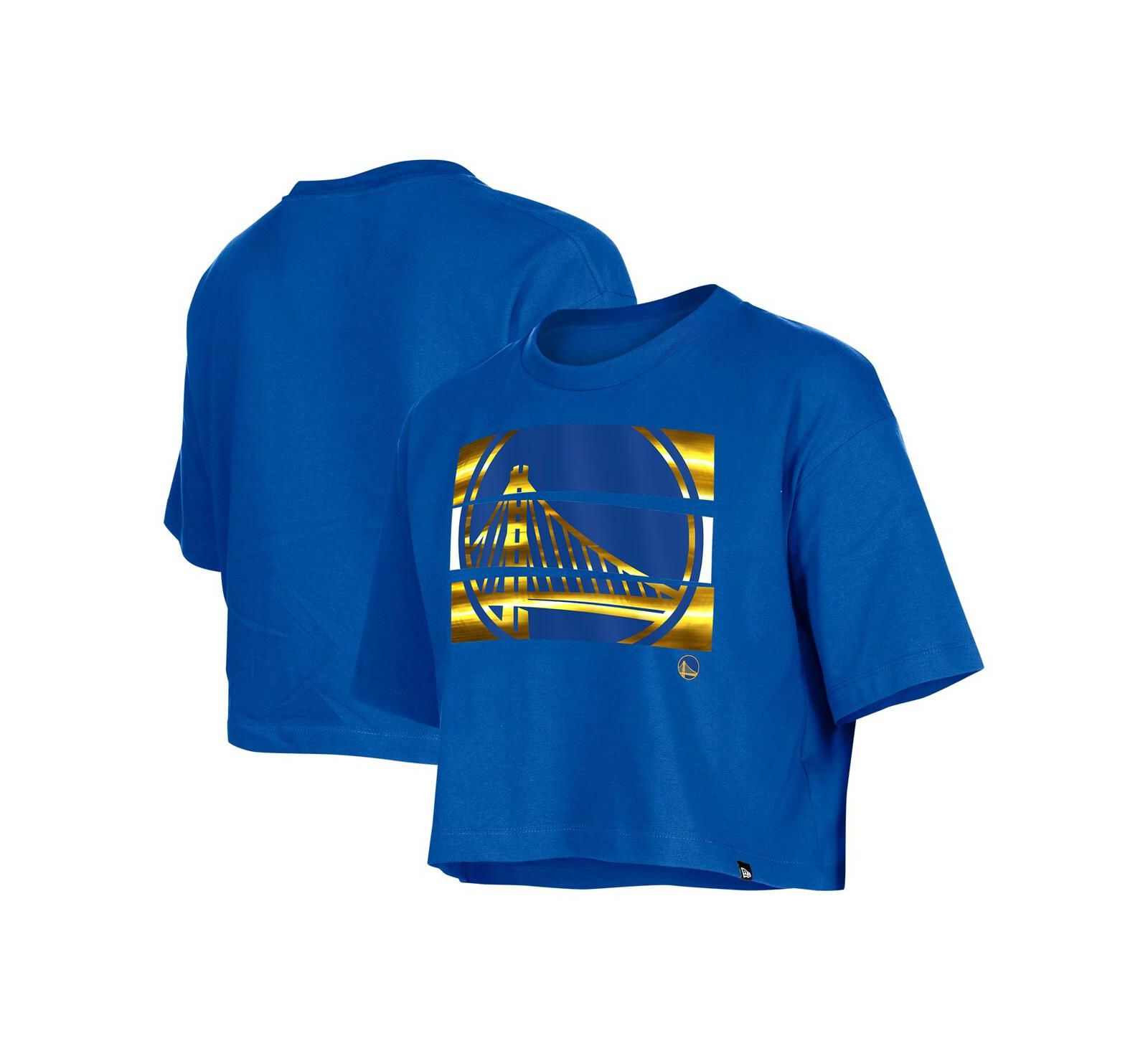 New Era Women's Royal Golden State Warriors Oversized Boxy Crop T-Shirt