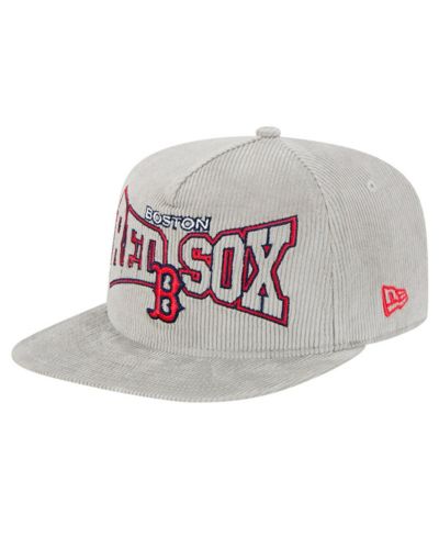Мужская кепка New Era Gray Boston Red Sox Corduroy Golfer Snapback
