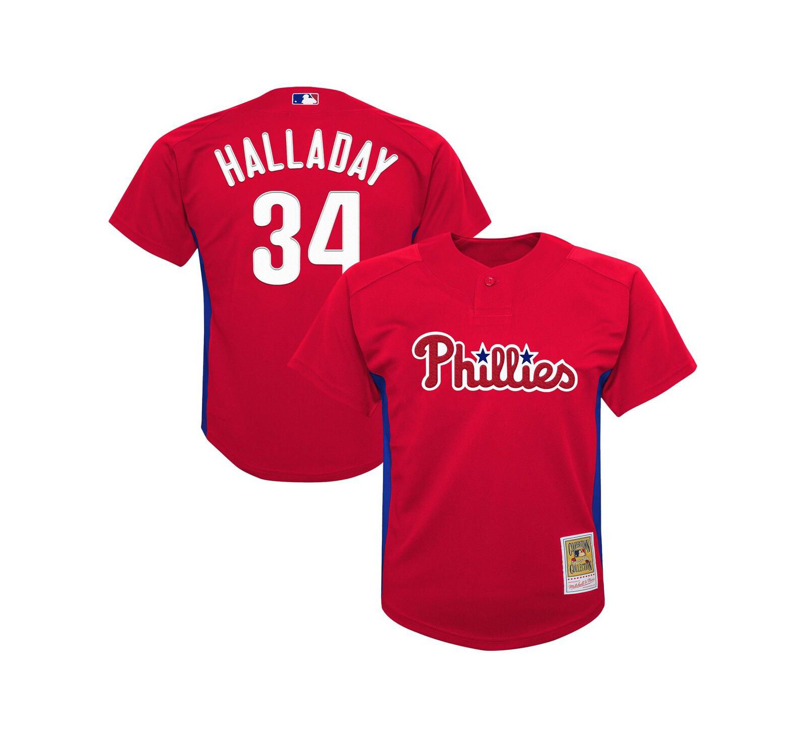 Mitchell & Ness детская джерси Roy Halladay Red Philadelphia Phillies Cooperstown Collection, сетчатая