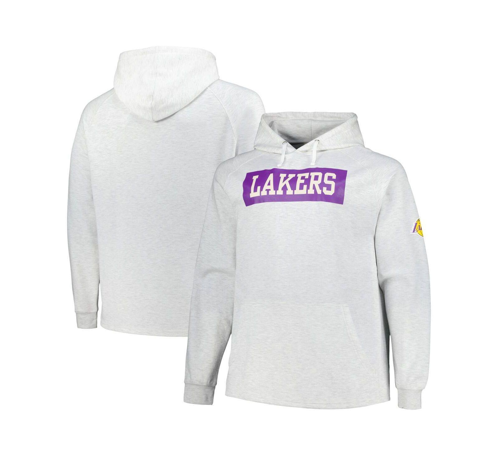 Мужское худи Fanatics Ash Los Angeles Lakers Raglan Tri-Blend Pullover