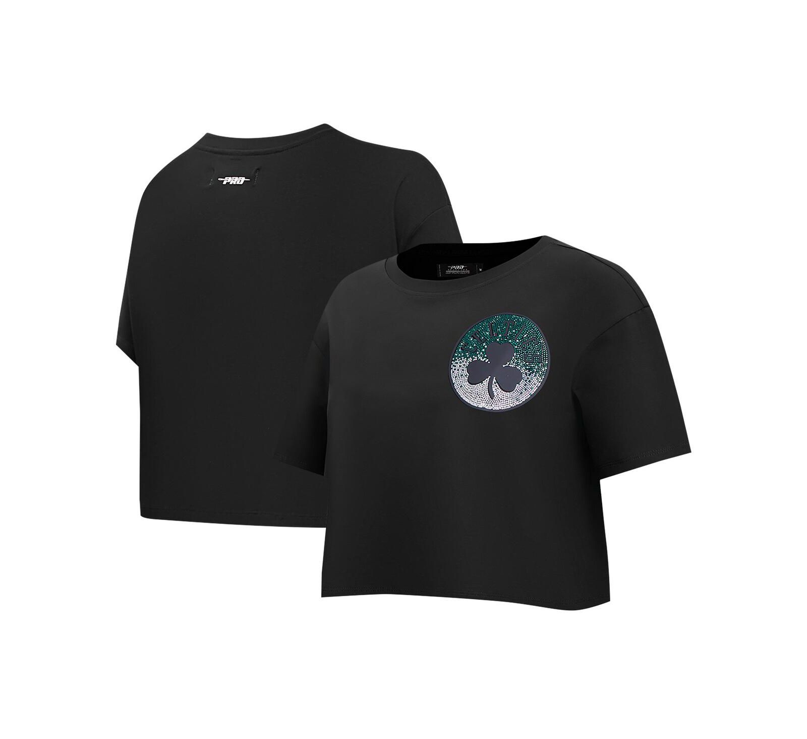 Женская укороченная футболка Pro Standard Black Boston Celtics Jewels Boxy Cropped