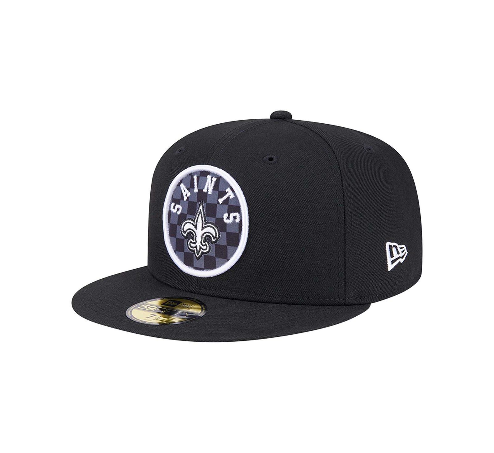 New Era Men's Black New Orleans Saints Checkered 59FIFTY Fitted Hat