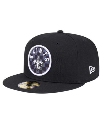 Мужская кепка New Era Black New Orleans Saints Checkered 59FIFTY Fitted