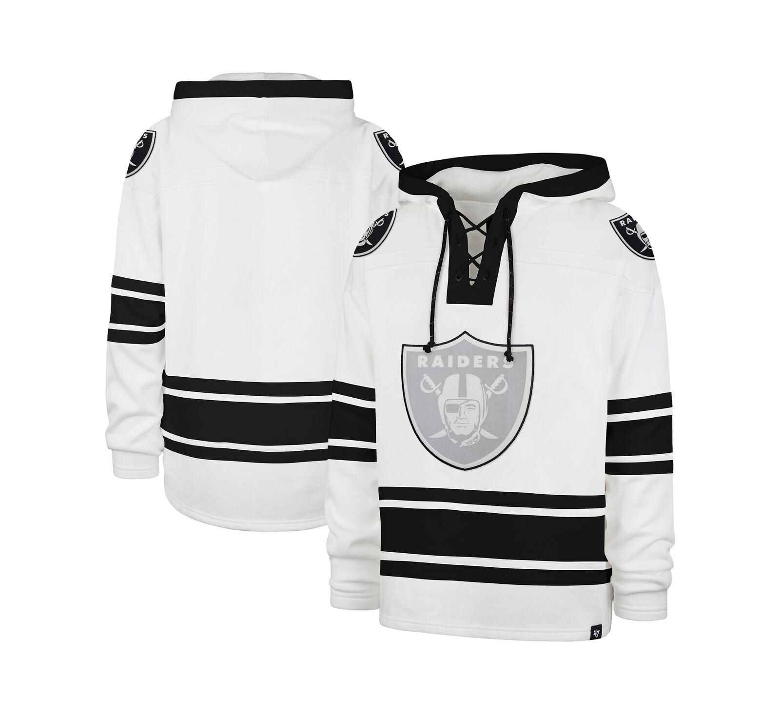 '47 Brand Men's White Las Vegas Raiders After Image Superior Lacer with Hood