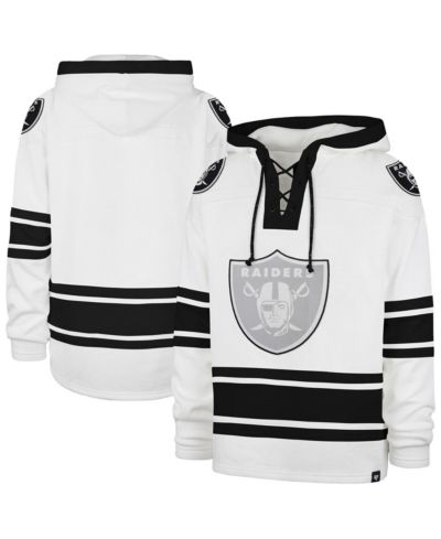 '47 Brand Мужская толстовка Las Vegas Raiders White After Image Superior Lacer with Hood
