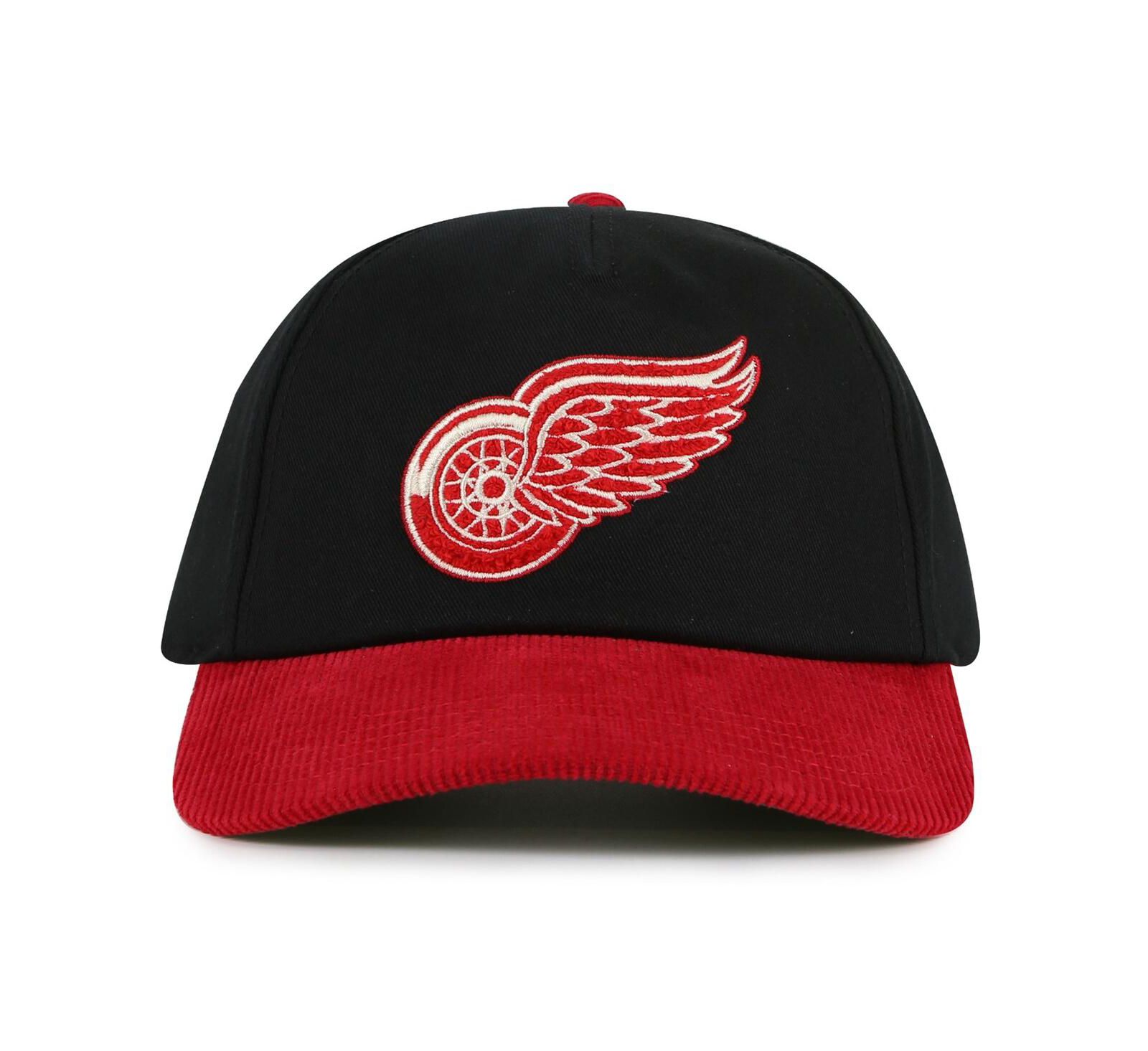 American Needle Men's Black/Red Detroit Red Wings Burnett Adjustable Hat