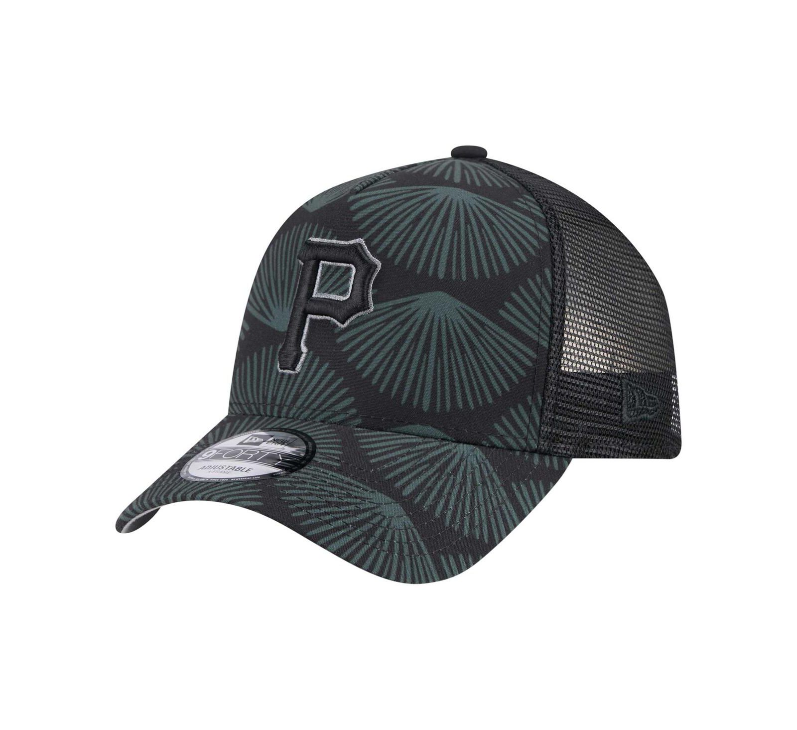 New Era Men's Black Pittsburgh Pirates 9FORTY A-Frame Trucker Adjustable Hat