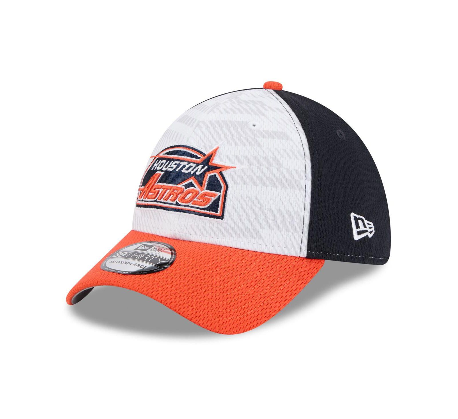 New Era Men's Navy/Orange Houston Astros 2025 MLB Clubhouse 39THIRTY Flex Hat