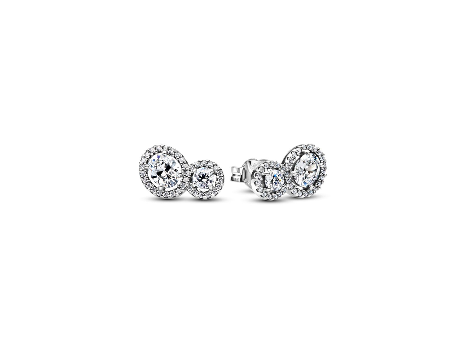 Pandora Sterling Silver Halo Stud Earrings