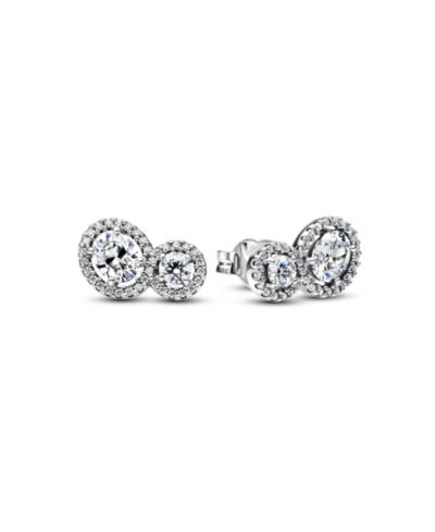 Серьги-гвоздики Pandora Sterling Silver Halo