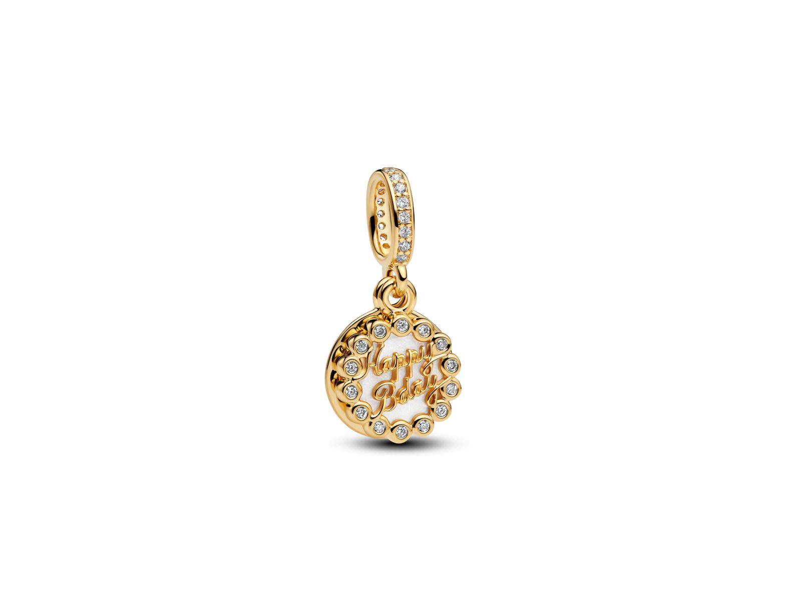Pandora 14K Gold-Plated Happy Birthday Cake Dangle Charms