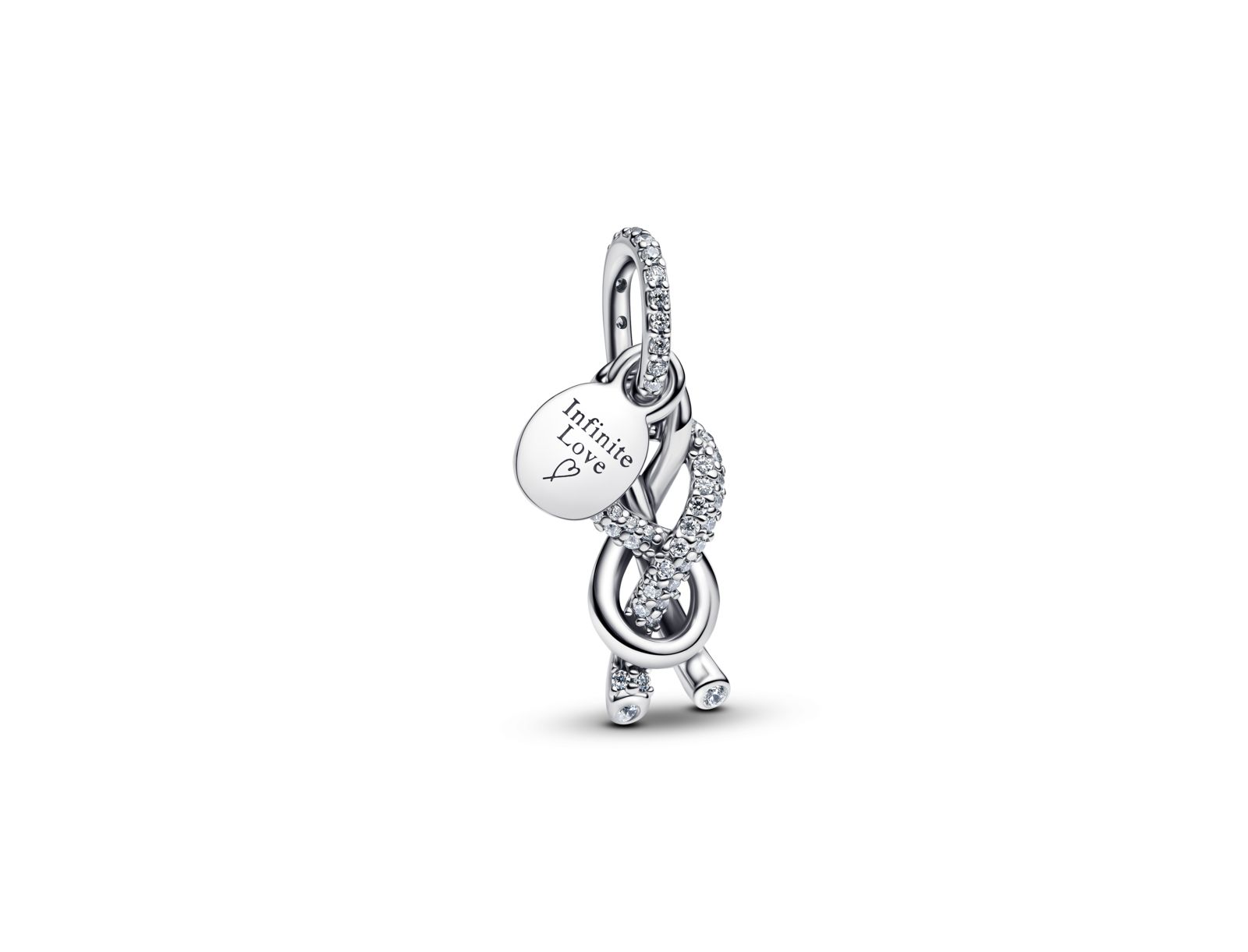 Pandora Pave Infinity Knot Dangle Sterling Silver Charms