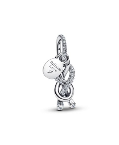 Pandora Pave Infinity Knot Dangle Sterling Silver Charms