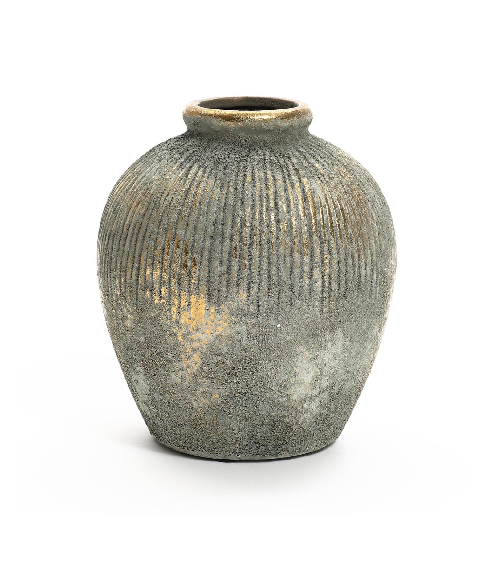 LuxenHome Rustic Gold and Brown Terracotta 8.7-Inch Tall Bud Vase