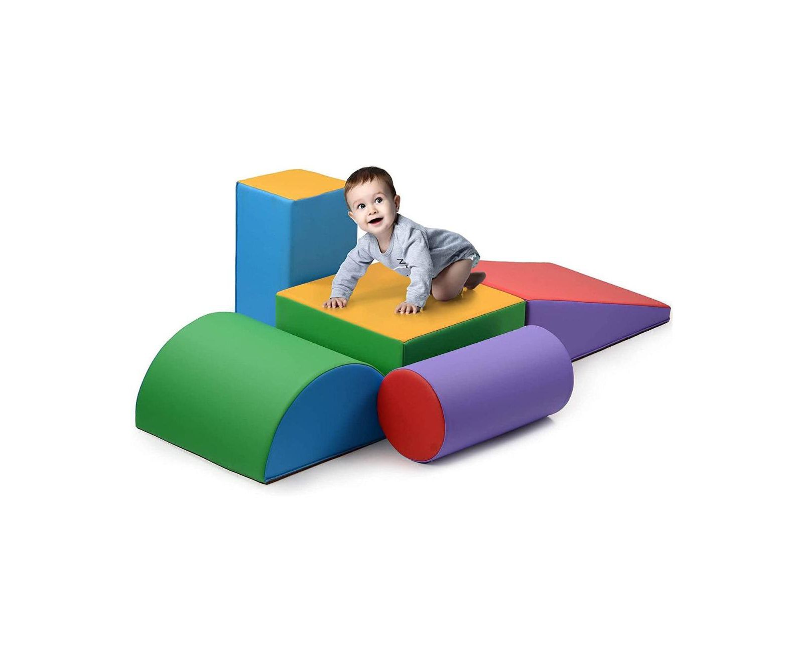 Play22usa Climb And Crawl Activity Play Set - 5 Piece Soft Zone Climbing Blocks Lightweight Foam Shape Toy