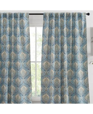 Шторы HLC.ME Messina Paisley Damask, светонепроницаемые, набор из 2 шт (Blue/Yellow, 52 W x 96 L)