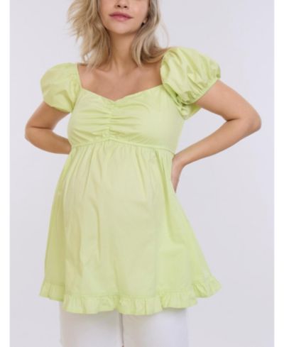 Motherhood Maternity Женский топ-бейбидолл с открытыми плечами и коротким рукавом