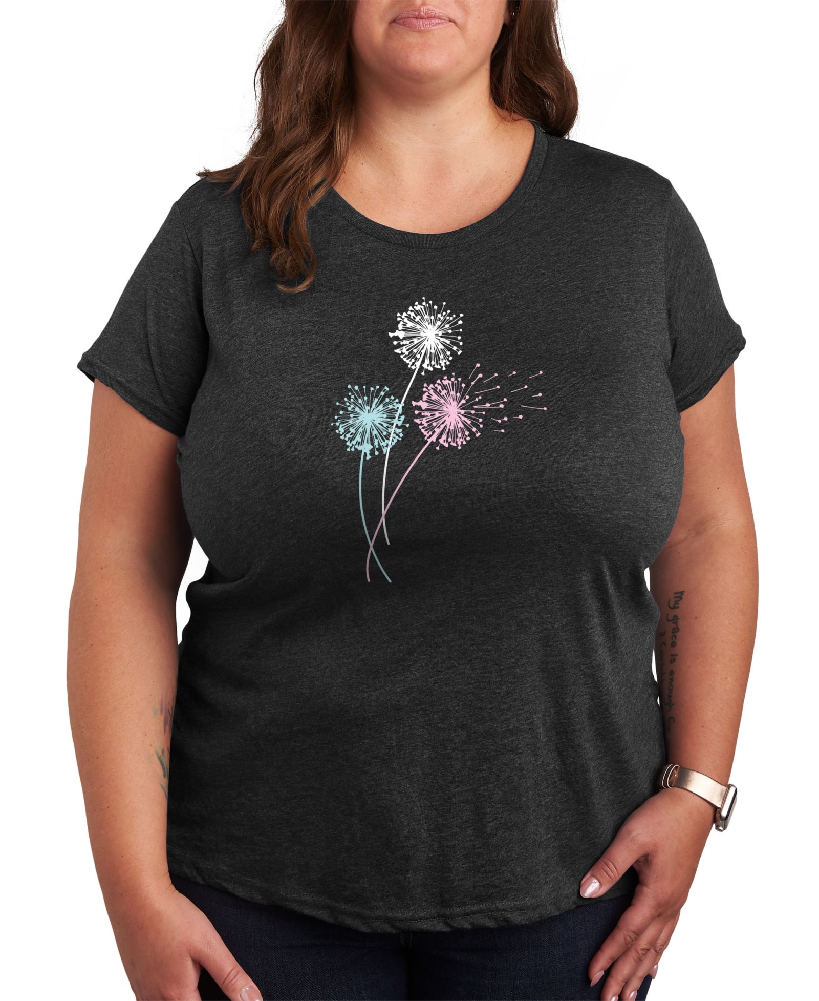 Футболка Hybrid Apparel Trendy Plus Size Dandelions Graphic