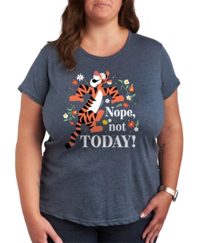 Hybrid Apparel Trendy Plus Size Winnie The Pooh Nope Not Today Graphic Crew Neck T-Shirt