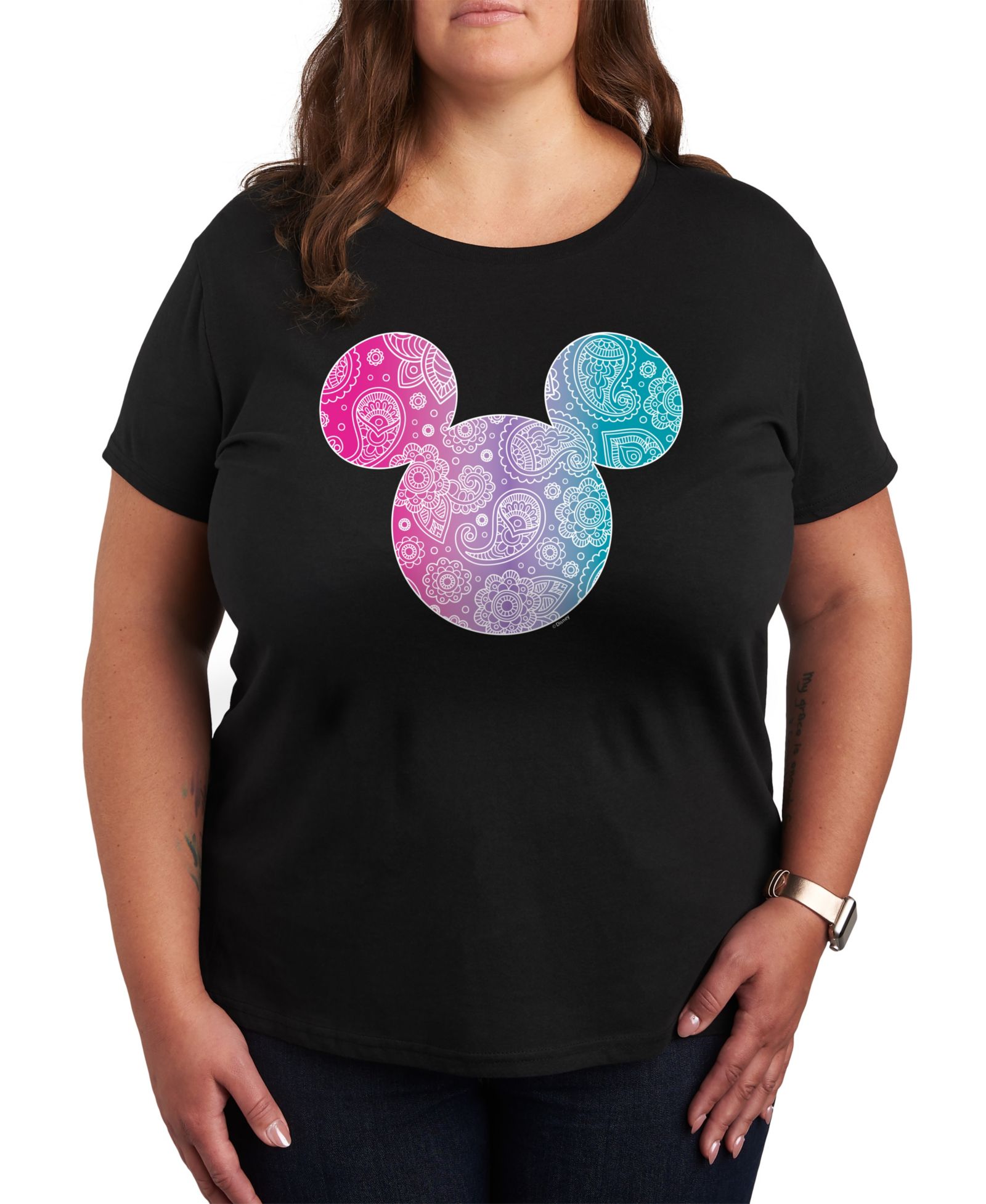 Женская футболка Hybrid Apparel Disney Mickey Head Fill Graphic, Plus Size