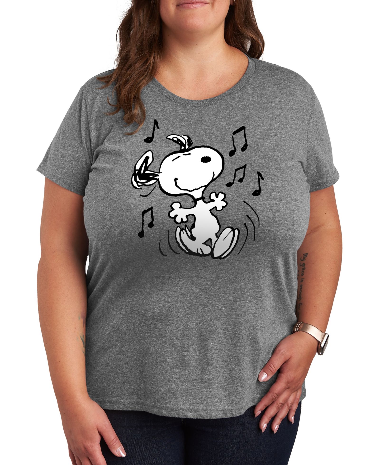 Женская футболка Hybrid Apparel Plus Size с принтом Peanuts Snoopy