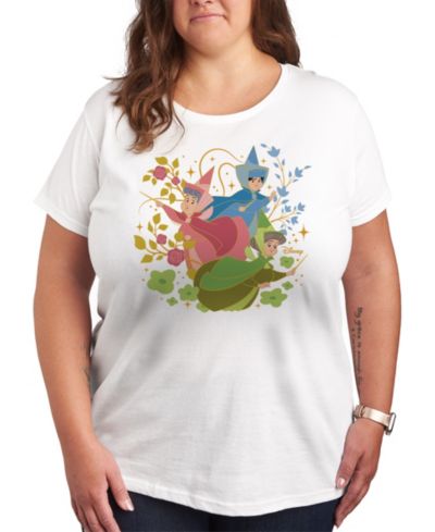 Hybrid Apparel Trendy Plus Size Disney Princess Fairy God Mothers Graphic Crew Neck T-Shirt