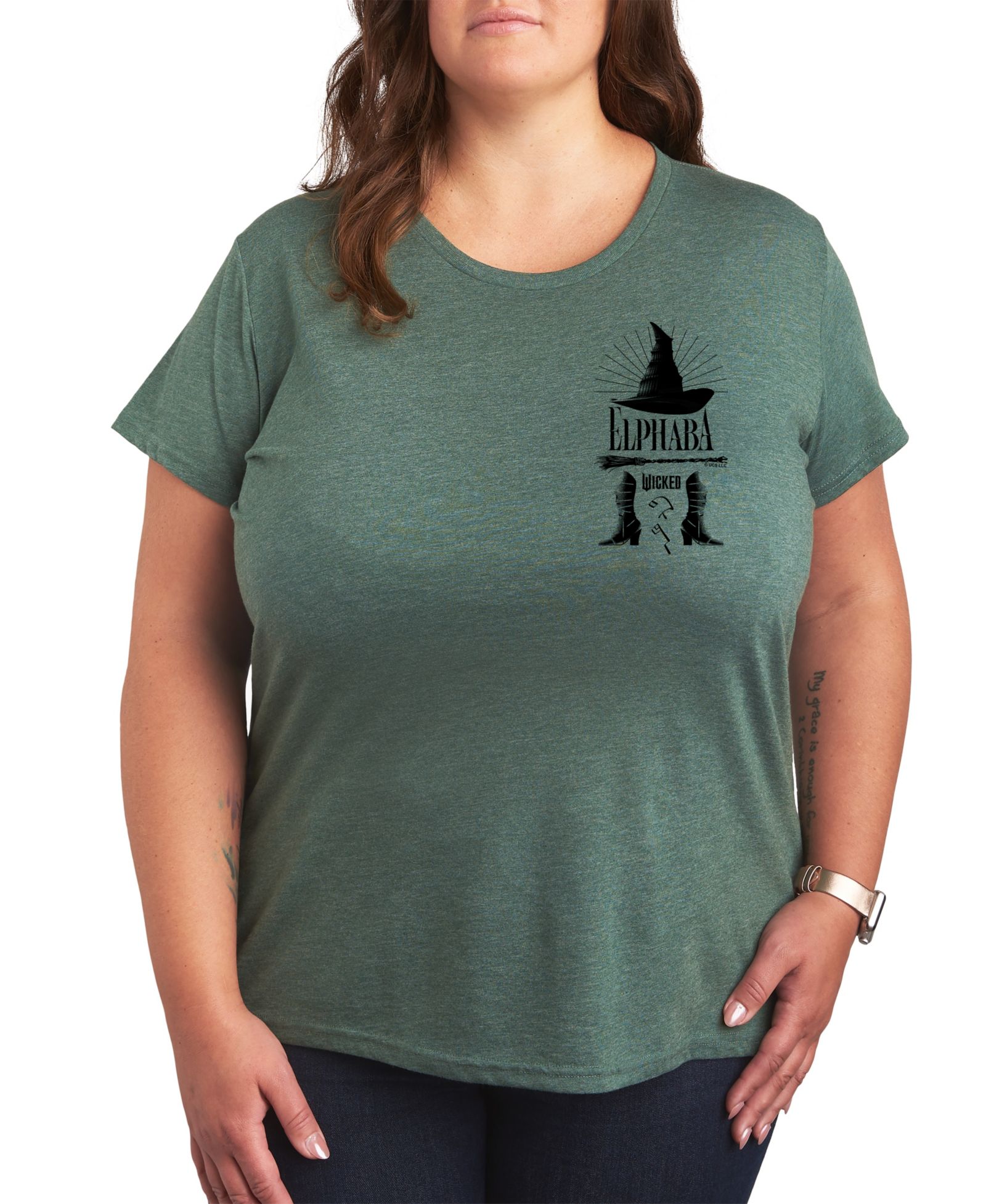 Hybrid Apparel Plus Size Wicked Elphaba футболка с принтом Crew Neck