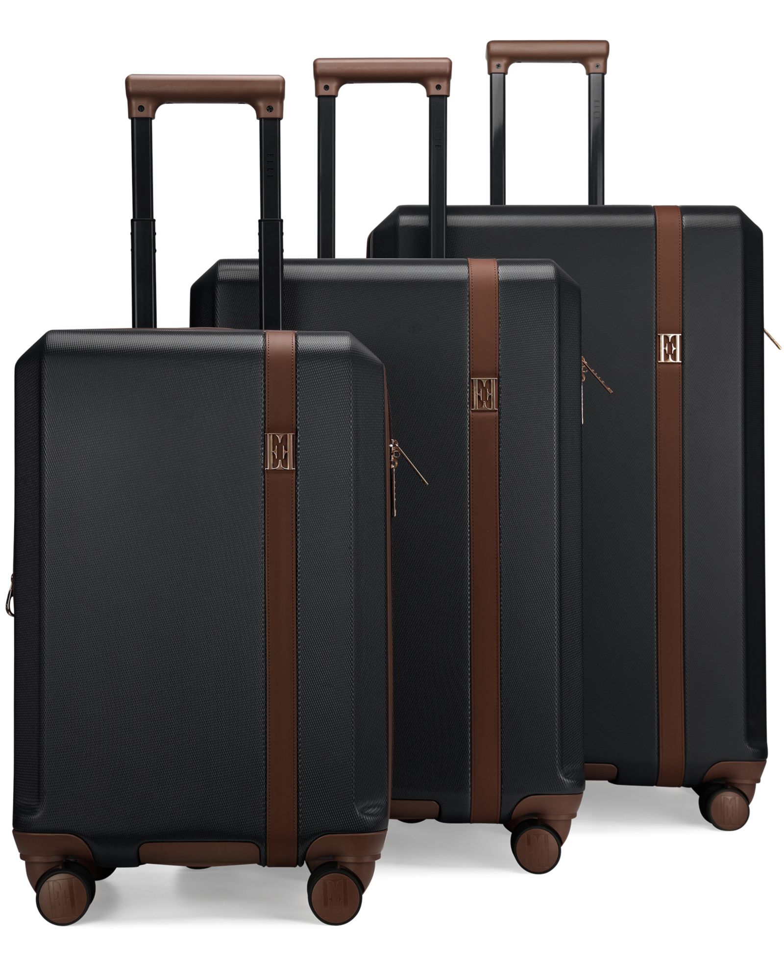 Elle Luxe Journey 3-Piece Expandable Retro Spinner Luggage Set