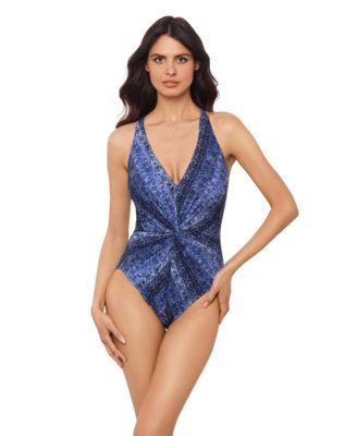 Magicsuit Women's Printed V-Neck One-Piece Swimsuit