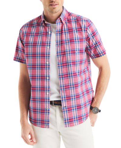Мужская рубашка Nautica Men's Classic-Fit 100% Cotton Plaid Button-Down