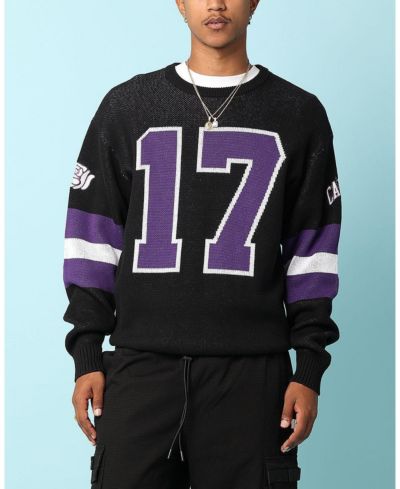 Мужской вязаный свитер CARRE Gridiron, черный, 2XL