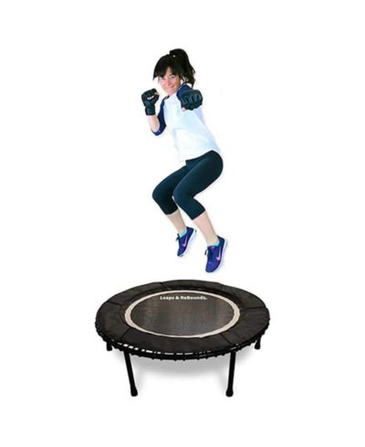 LEAPS and REBOUNDS 48 Inch Mini Fitness Trampoline and Rebounder Gym Equipment, Gray