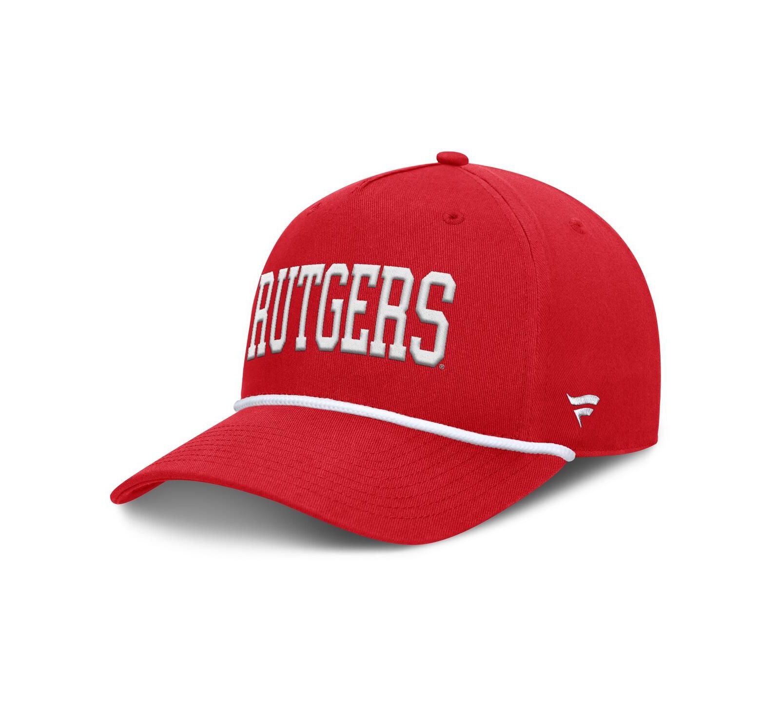 Мужская кепка Fanatics Scarlet Rutgers Scarlet Knights Foul Ball Rope Adjustable Hat, Scarlet