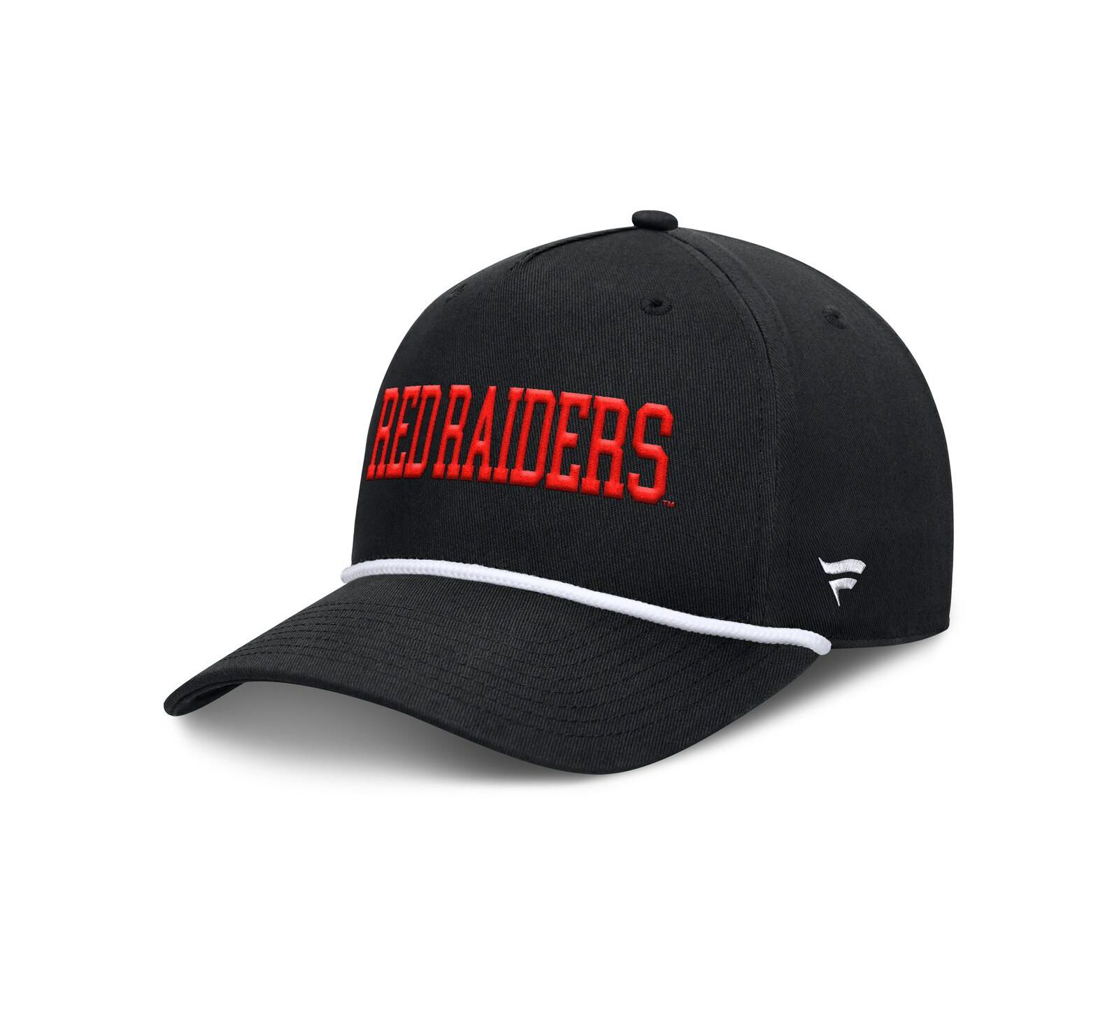 Fanatics Men's Black Texas Tech Red Raiders Foul Ball Rope Adjustable Hat
