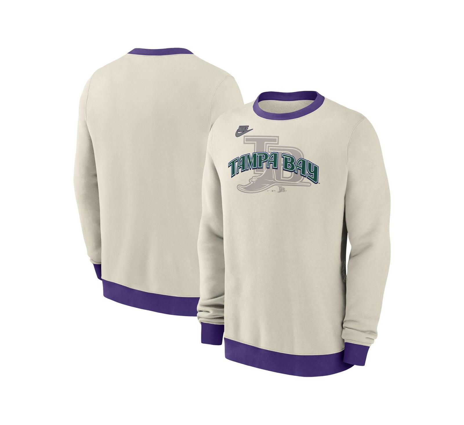 Мужская флисовая толстовка Nike Tampa Bay Rays Cooperstown Collection, кремовая
