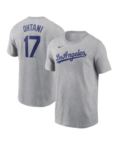 Nike Men's Shohei Ohtani Gray Los Angeles Dodgers 2024 Fuse Name & Number T-Shirt
