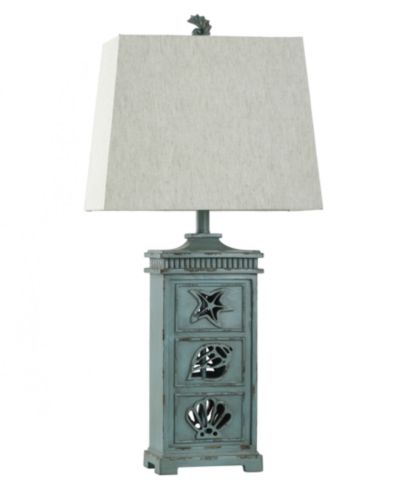 StyleCraft Home Collection 33" River Crest Coastal Hardback Fabric Table Lamp