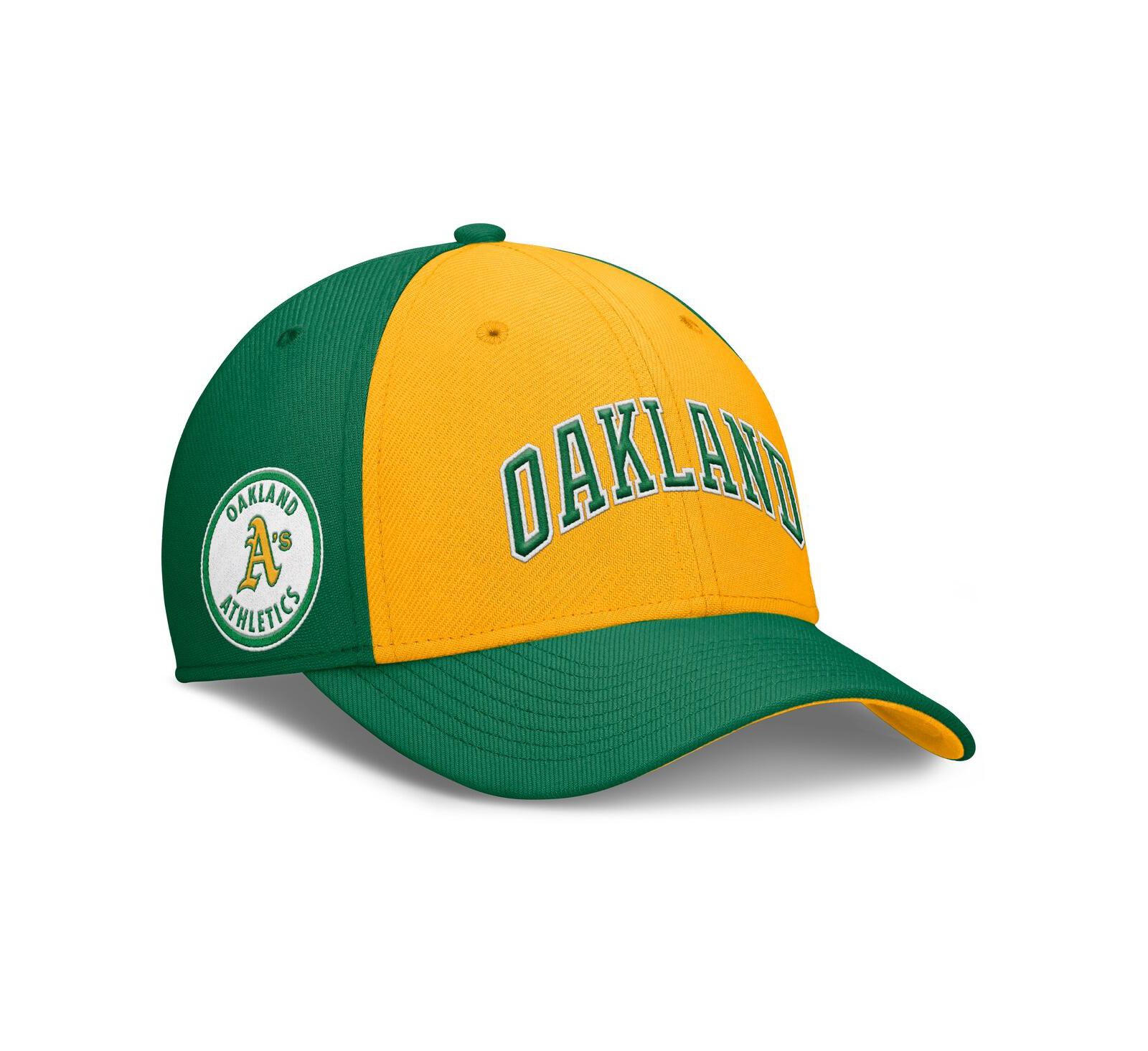 Мужская кепка Nike Oakland Athletics Rise Swoosh Performance Flex Green/Gold
