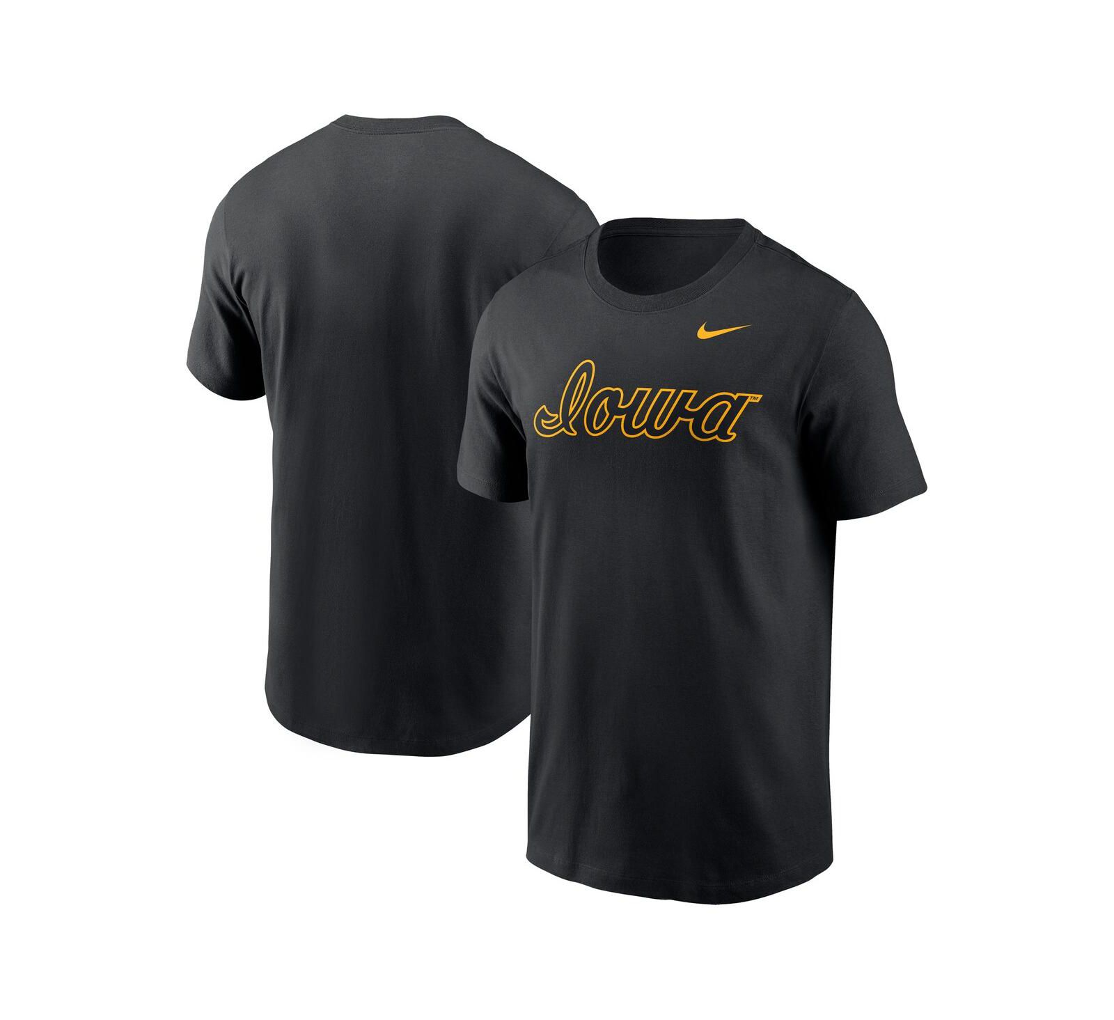 Мужская футболка Nike Black Iowa Hawkeyes Baseball Wordmark