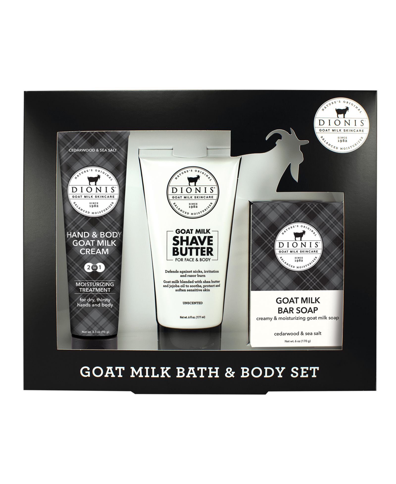 Dionis набор для ванны и тела с козьим молоком и кедровым деревом