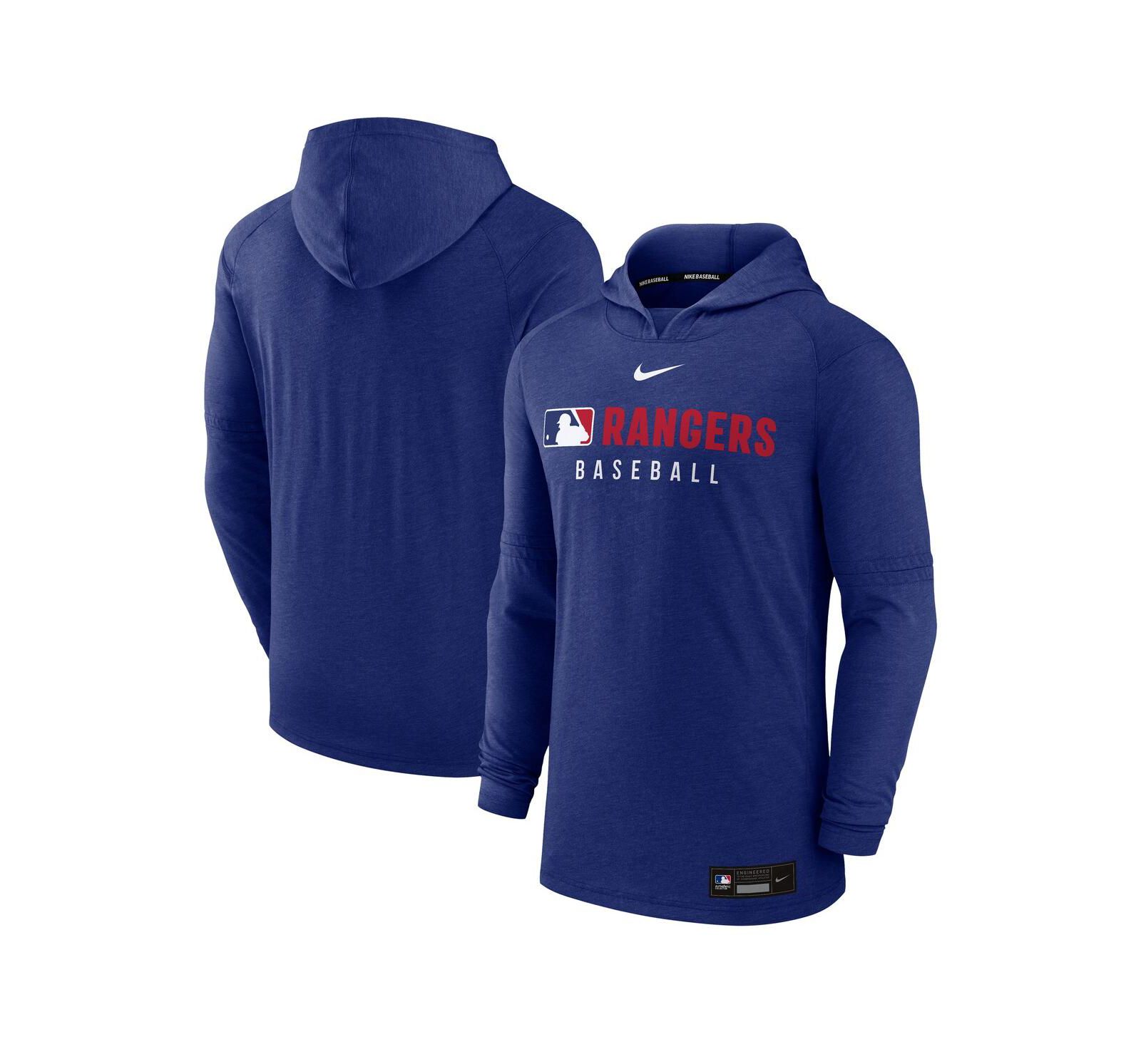 Мужское худи Nike Heather Royal Texas Rangers Authentic Collection Tri-Blend Performance