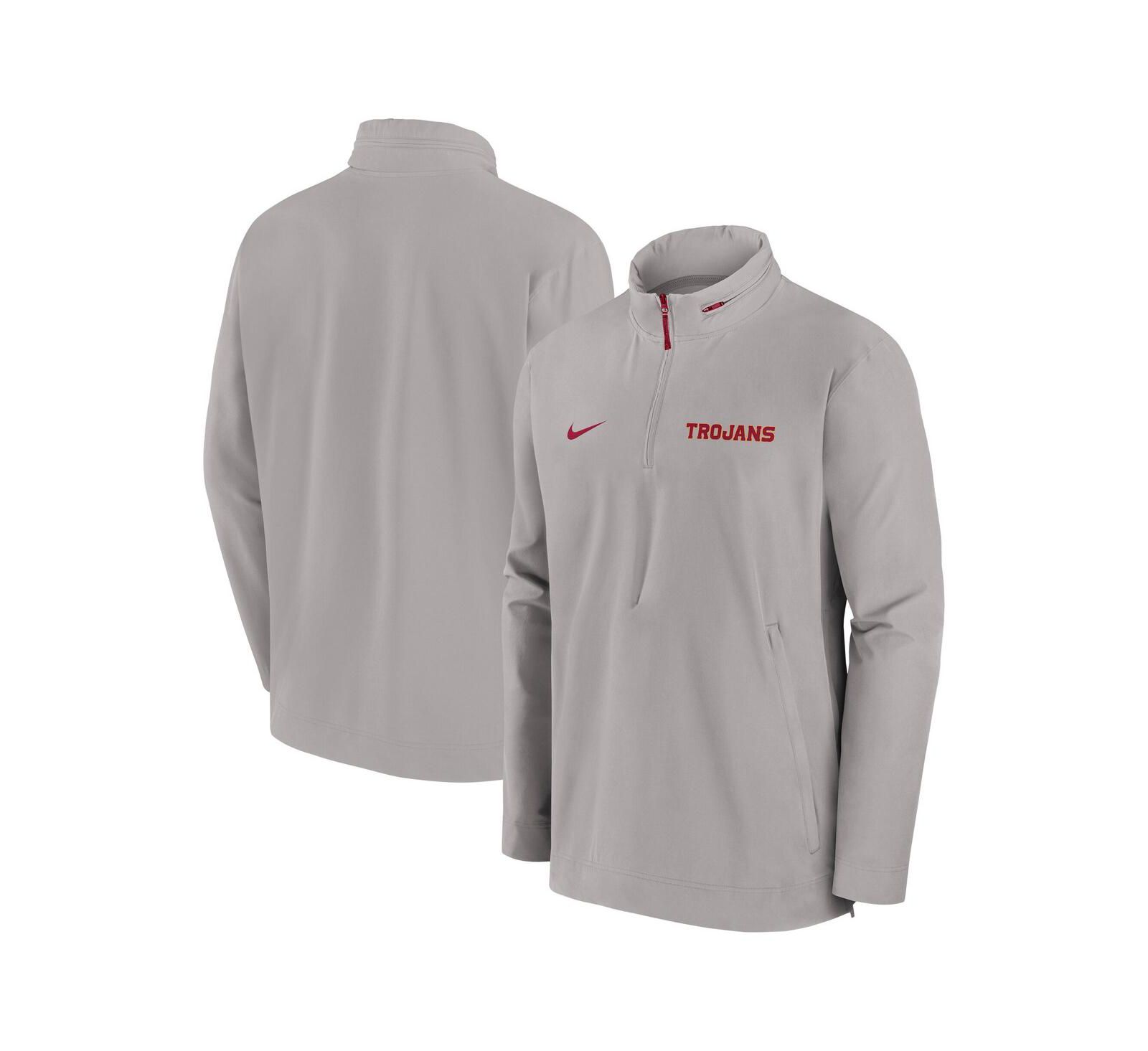 Nike Men's Pewter USC Trojans Sideline Coaches Quarter-Zip Jacket
