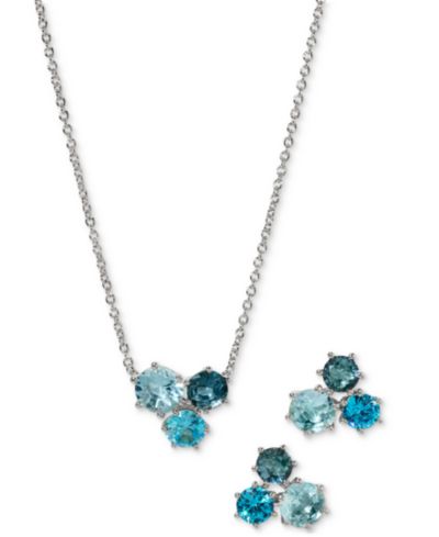 Колье с кулоном и серьги-гвоздики Eliot Danori Cubic Zirconia Trio, 16" + 2" extender